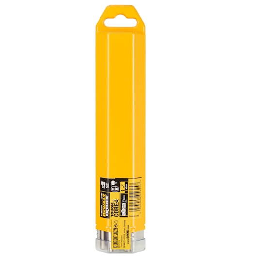 DEWALT DT9830 drill bit set in yellow plastic packaging with a hanging tab, showing the product label and barcode at the bottom.
