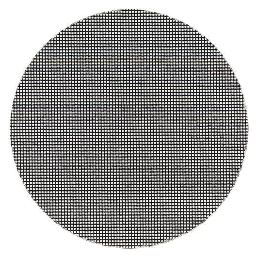 A circular abrasive mesh sanding disc with a fine grid pattern, shown against a white background.