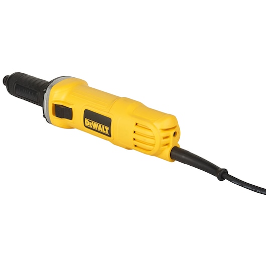 DEWALT DWE4884 yellow electric die grinder with black handle and power cord, suitable for grinding tasks.