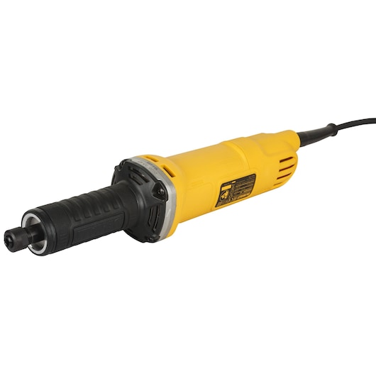 DEWALT DWE4884 electric die grinder in yellow and black, shown with cord and ergonomic handle.