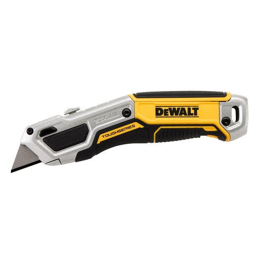 DEWALT ToughSeries utility knife with retractable blade and ergonomic grip, shown on a white background.