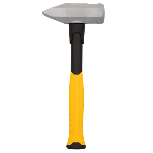 A DEWALT hammer with a grey metal head and a yellow and black ergonomic handle, shown against a white background.