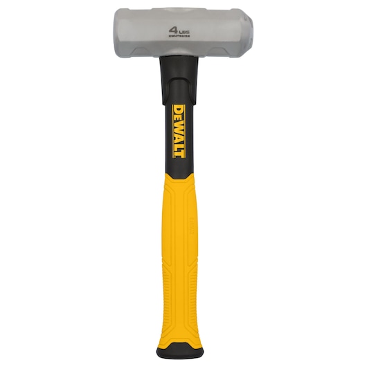 DEWALT 4 lb sledgehammer with a yellow and black handle and gray metal head, product model DWHT56158-1.