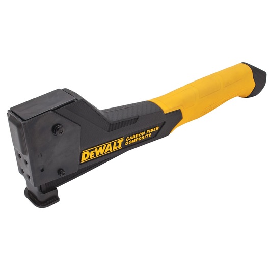 A DEWALT carbon fiber composite tool with a yellow and black handle, featuring a flat square head.
