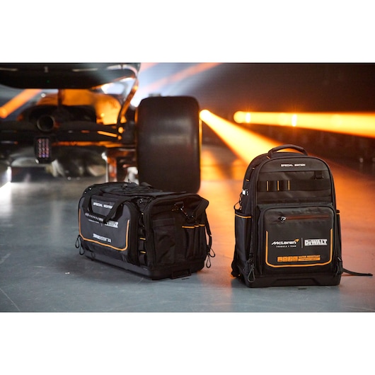 DEWALT bags special edition McLaren, large size for tool storage, durable and water resistant.