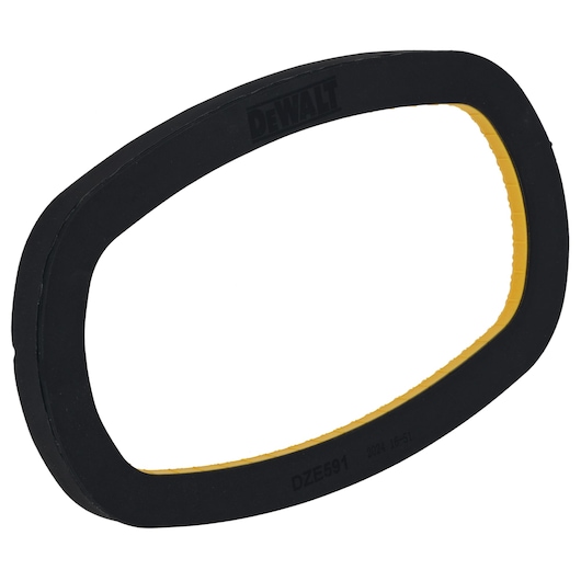 Oval-shaped DEWALT black and yellow photography accessory, model DZE591.
