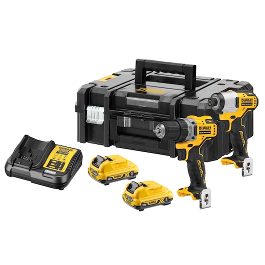 12V XR BRUSHLESS SUB-COMPACT TWIN PACK (DCD701 & DCF801) - 2 X 3AH