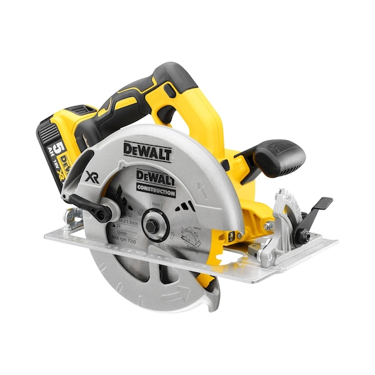 18V XR Børsteløs sirkelsag, 2 x 5.0 Ah