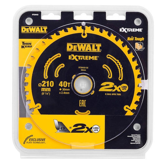 EXTREME sirkelsag (210 x 30 mm) (40 tenner)