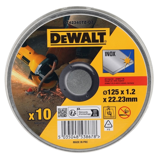 125mm x 1.2mm x 22.23mm x10 stk i eske