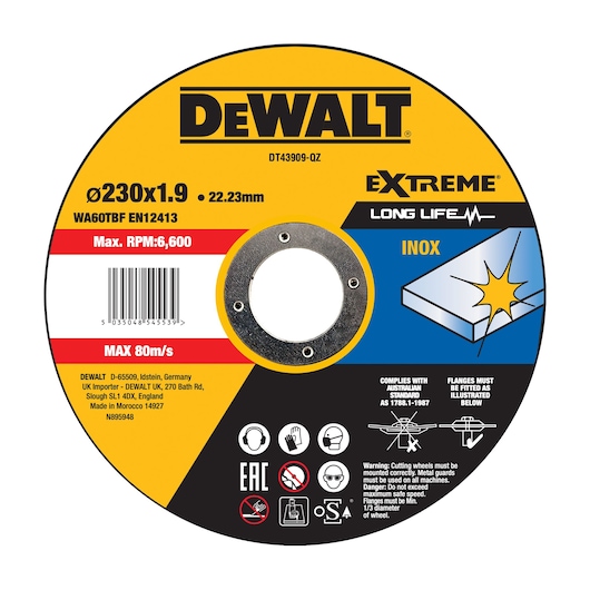 EXTREME 230 mm x 2 mm x 22,23 mm kappeskive for rustfritt stål/INOX